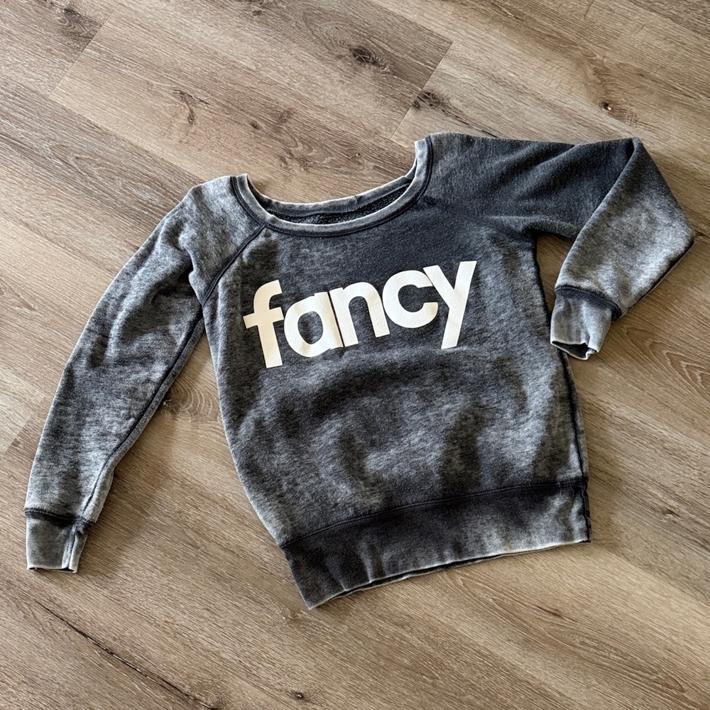 Rolling Rack Boutique - Gray Off-the-Shoulder Sweatshirt